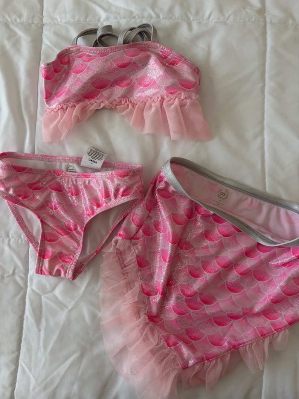 wonder nation Pink Mermaid Scallop 3-Piece Swim Set
